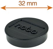 Magneet Nobo 32mm zwart 10 stuks-1