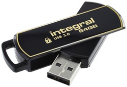 USB-stick Integral 3.0 Secure 360 64GB zwart