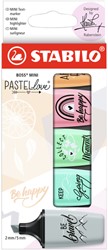 Markeerstift STABILO BOSS mini Pastellove assorti etui à 5 stuks