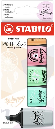 Markeerstift STABILO BOSS mini Pastellove assorti etui à 5 stuks