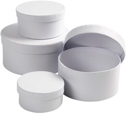 Ronde dozen karton Creotime wit assorti