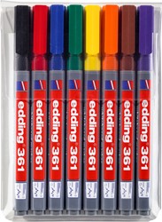 Whiteboardmarker edding 361 rond 1mm assorti set à 8 stuks