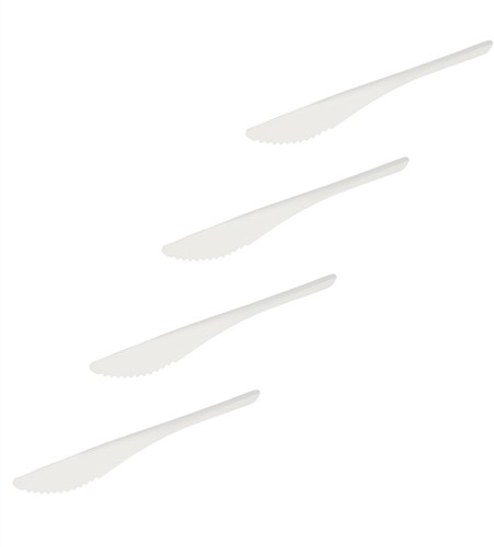 Mes IEZZY 185mm papier 50 stuks wit-2
