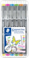 Fineliner Staedtler Pigment 308 0,3mm set à 6 kleuren