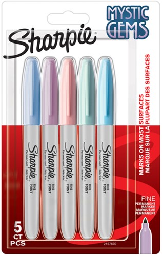 Viltstift Sharpie rond Mystic Gems assorti blister à 5 stuks