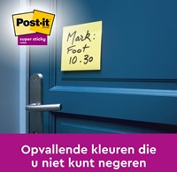 Memoblok Post-it Super Sticky 654 RSS12CY recycled 76x76mm canary yellow 12 stuks-1