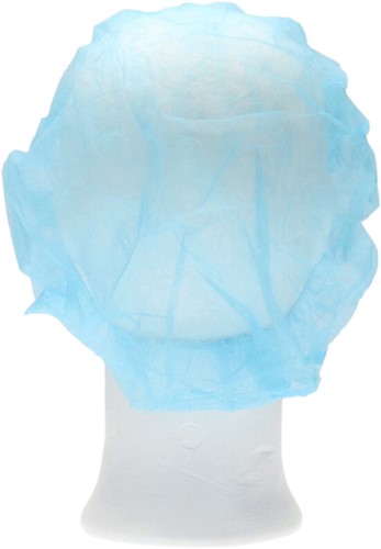 Haarnet CMT bouffant non-woven M 50cm PP blauw 100 stuks-2