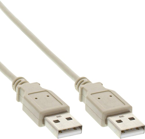 Kabel Inline USB-A 2.0 M-M 2 meter beige