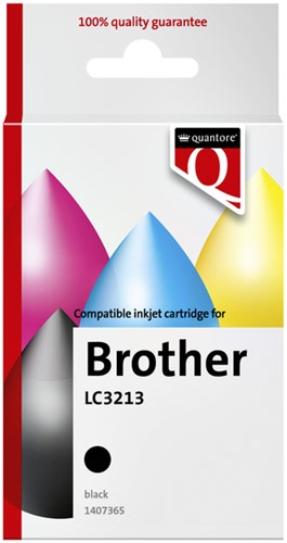 Inktcartridge Quantore alternatief tbv Brother LC3213 zwart