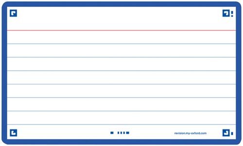 Flashcard Oxford 2.0 75x125mm 80vel 250gr lijn blauw