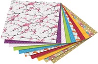 Vouwblaadjes Folia 80gr 15x15cm 50 vel 2-zijdig Japan 10 designs assorti kleuren-2