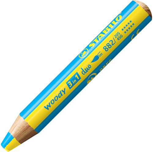 Kleurpotloden STABILO 882 woody 3 in 1 duo inclusief puntenslijper assorti etui 5 à stuks-2