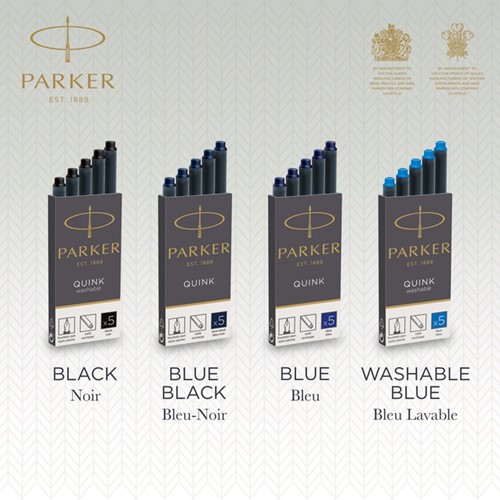 Inktpatroon Parker Quink blauwzwart blister à 5 stuks-3