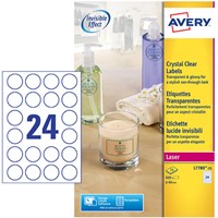 Etiket Avery L7780-25 rond 40mm transparant 600stuks-2
