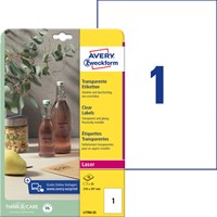 Etiket Avery Zweckform L7784-25 210x297mm transparant 25stuks-2