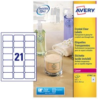 Etiket Avery L7782-25 63.5x38.1mm transparant 525stuks-2