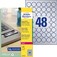 Etiket Avery Zweckform L6129-20 rond 30mm zilver 960stuks-2