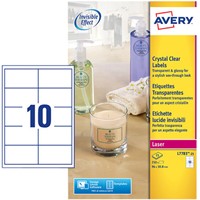 Etiket Avery L7783-25 96x50.8mm transparant 250stuks-2