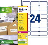Etiket Avery LR7159-100 33.9x63.5mm recycled wit 2400stuks-2