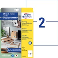 Etiket Avery Zweckform LR3655-10 210x148mm recycled wit 20stuks-2