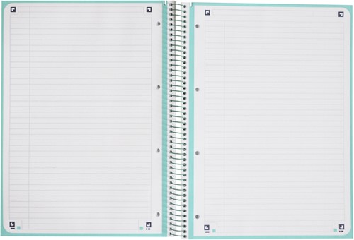 Notitieboek Oxford Touch Europeanbook A4+ 4-gaats lijn 80vel pastel mint-3