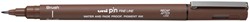 Fineliner Uni-ball Pin brush fijn sepia