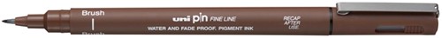 Fineliner Uni-ball Pin brush fijn sepia