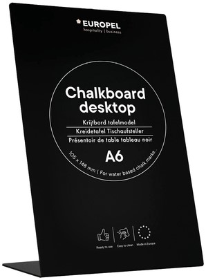 Krijtbord Europel L-standaard A6-2