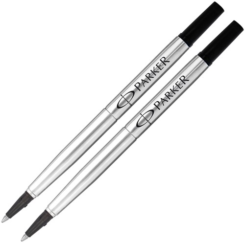 Rollerpenvulling Parker Quink medium zwart blister à 2 stuks-2