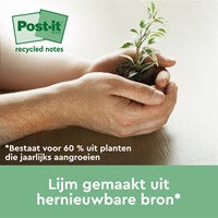 Memoblok 3M Post-it 654 76x76mm recycle geel 18 + 6 gratis-2