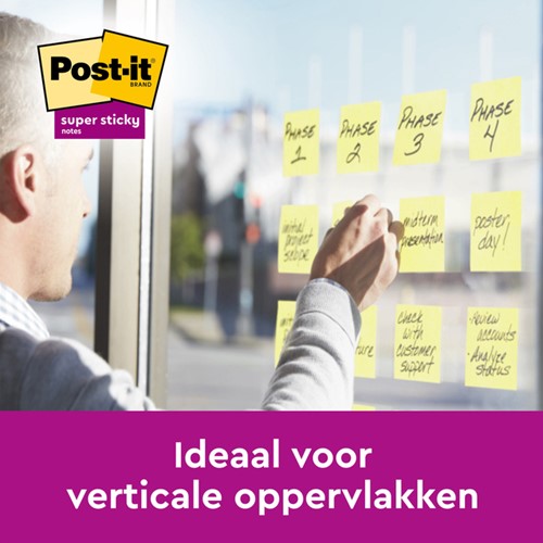 Memoblok 3M Post-it 622 Super Sticky 47.6x47.6mm geel 21 + 3 gratis-3