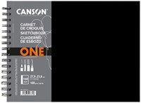 Tekenboek Canson One Art Book 80 witte vellen 100gr 279x216mm zwart