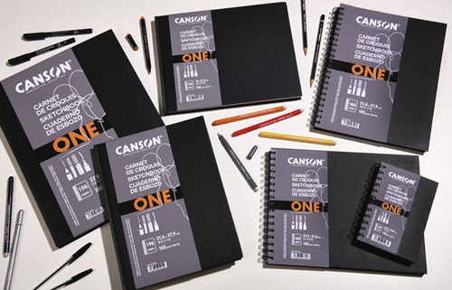 Tekenboek Canson One Art Book 80 witte vellen 100gr 279x216mm zwart-2