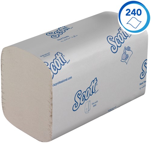 Handdoek Scott Essential i-vouw 1-laags 200x318mm 15x240 vel wit 6669-3