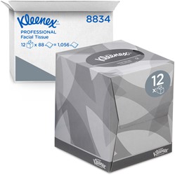 Facial tissues Kleenex 2-laags kubus 12x88stuks wit 8834