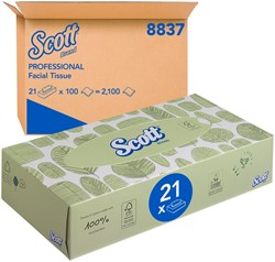 Facial tissues Scott 2-laags 100 vel wit 8837