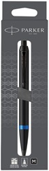 Balpen Parker IM black blue vibrant ring medium blister à 1 stuk