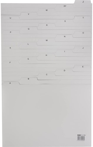 Tabkaart Han alfabet A4 HA-984 lichtgrijs-2