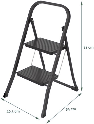 Huishoudtrap BRASQ 2 treden SL200 zwart-2