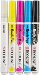 Brushpen Talens Ecoline set à 5 stuks primair