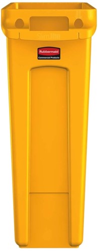 Afvalbak Rubbermaid Slim Jim Vented met luchtsleuven 87liter geel-2