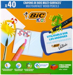 Kleurpotloden Bickids Multi Surface Class incl 2 puntenslijpers assorti 10 kleuren pak à 40 stuks