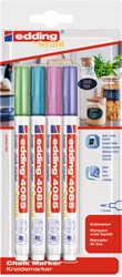 Krijtstift edding 4085 by Securit rond 1-2mm metallic assorti blister à 4 stuks