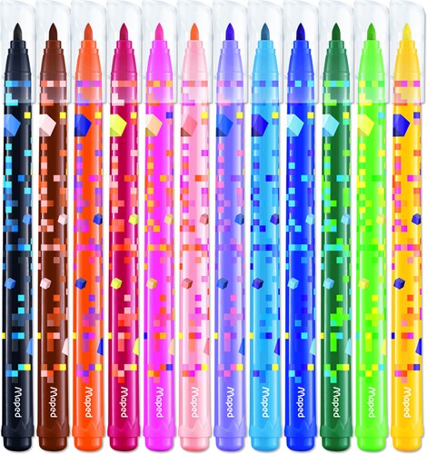 Viltstift Maped Pixel Party set à 12 kleuren-2