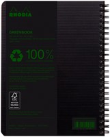 Notitieboek Rhodia Greenbook A5 lijn 6-gaats 180 pagina's 90gr zwart-1