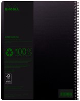 Notitieboek Rhodia Greenbook A4+ lijn 4-gaats 180 pagina's 90gr zwart-1