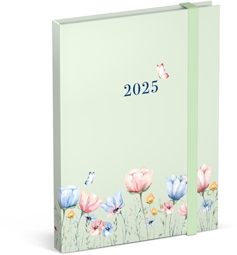 Agenda 2025 Lannoo Flowers watercolour green 7dagen/2pagina's