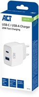 Oplader ACT 20w 2-poorts usb a+c wit-3
