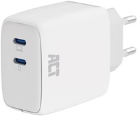 Oplader ACT 65w 2-poorts usb c wit