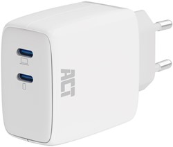 Oplader ACT 65w 2-poorts usb c wit